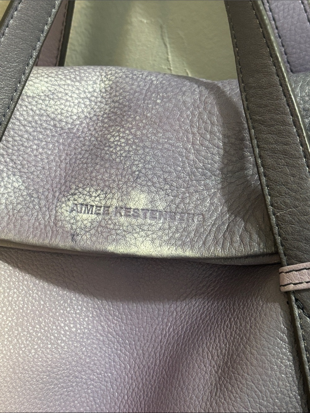 Aimee Kestenberg City Slicker Lavender-to-Gray Ombre Leather Satchel - Picture 3 of 11